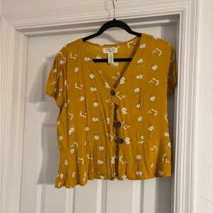 Wild Fable Mustard Floral Blouse